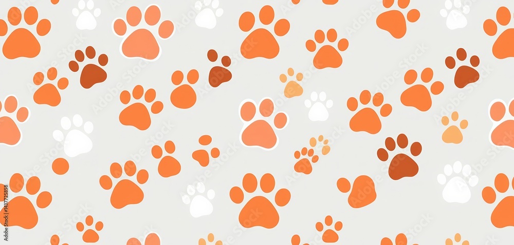 Adorable cartoon cat paws and dog footprints in a seamless repeat pattern ideal for pet-themed products, cartoon, seamless pattern Adorable cartoon cat paws and dog footprints in a seamless repeat pattern ideal for pet-themed products, cartoon, seamless pattern