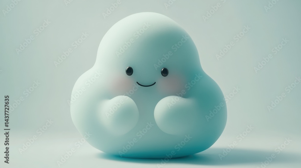 Cute and Adorable Character Figurine with Soft Blue Color and Charming Expression Cute and Adorable Character Figurine with Soft Blue Color and Charming Expression