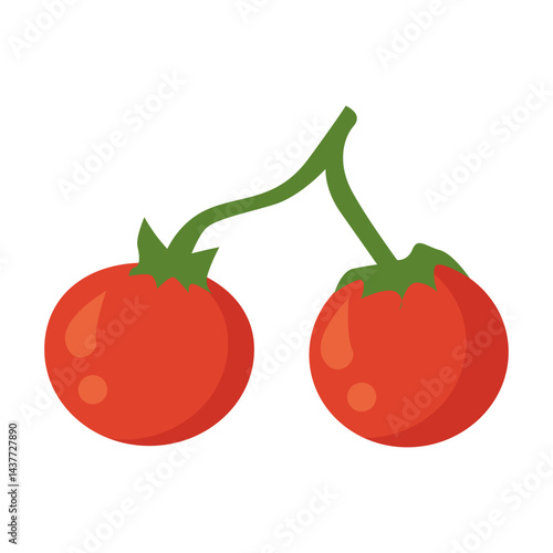 Illustration of Two Red Tomatoes