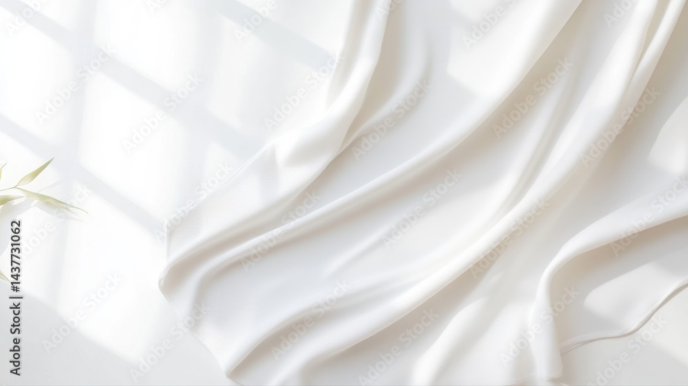 Elegant White Silk Fabric with Subtle Shadows, Ideal for Backgrounds and Textures white silk fabric Elegant White Silk Fabric with Subtle Shadows, Ideal for Backgrounds and Textures white silk fabric