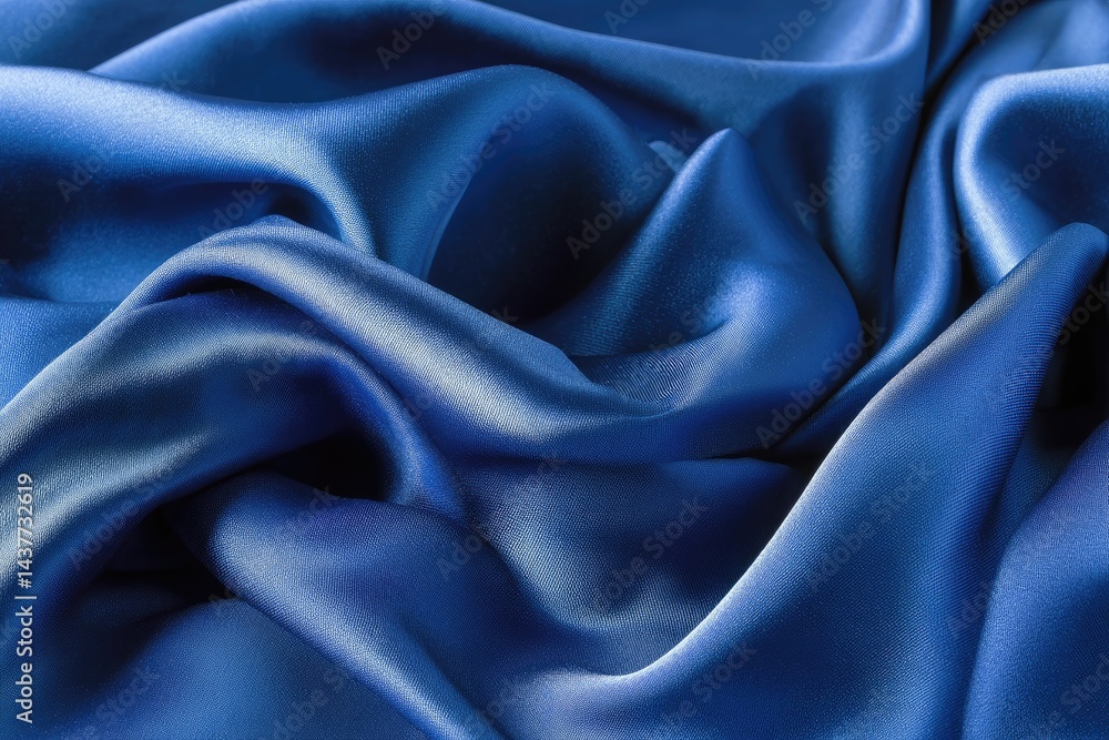 Obraz premium Deep blue silk fabric drapes