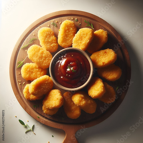 chicken nuggets with ketchup