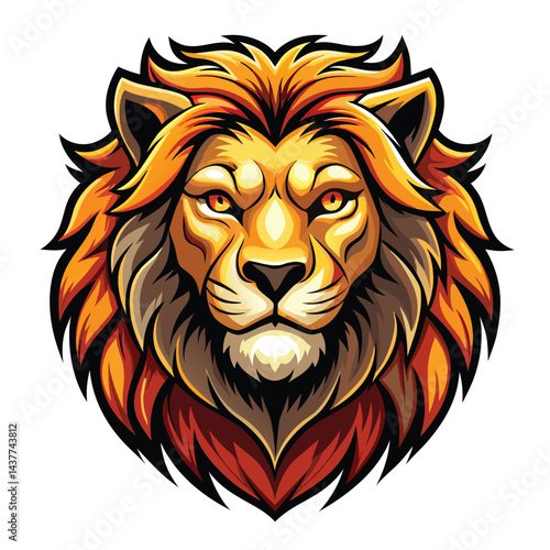Fierce lion head illustration