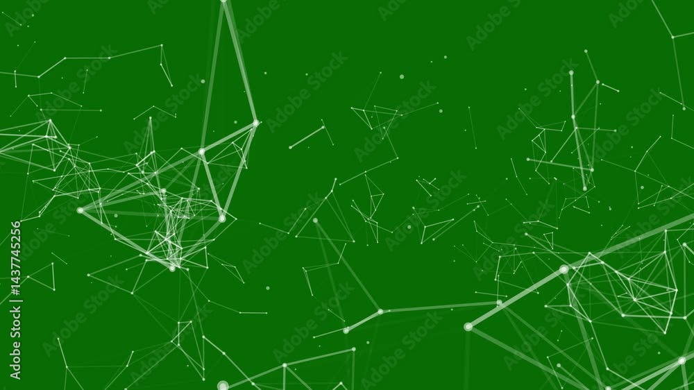 Plexus triangle moving on green screen background Plexus triangle moving on green screen background