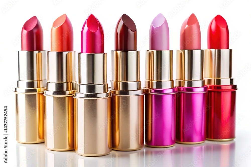 Obraz premium Lipstick Set Isolated on White Background