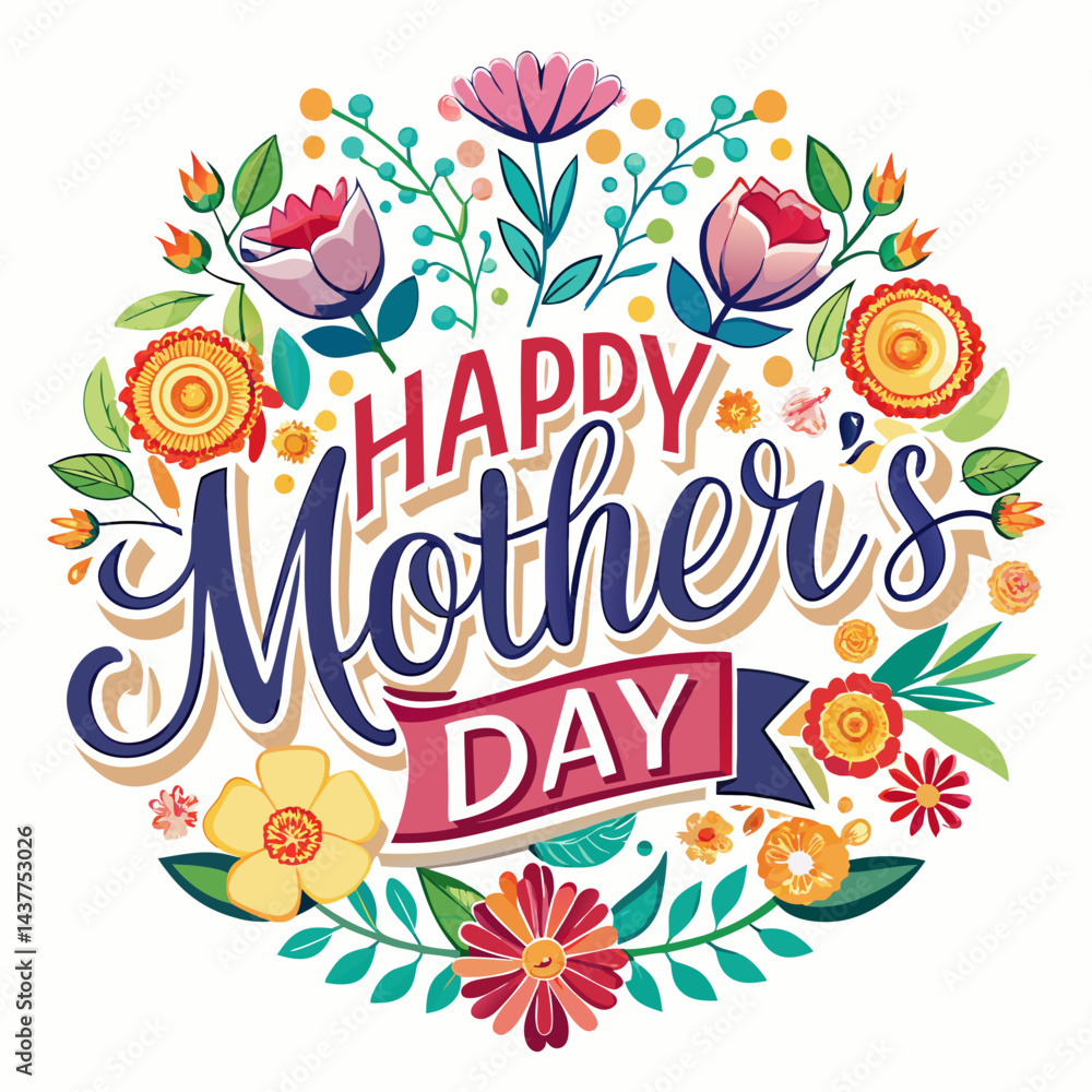 Happy Mothers Day a vector greeting design for the mothers day Happy Mothers Day a vector greeting design for the mothers day