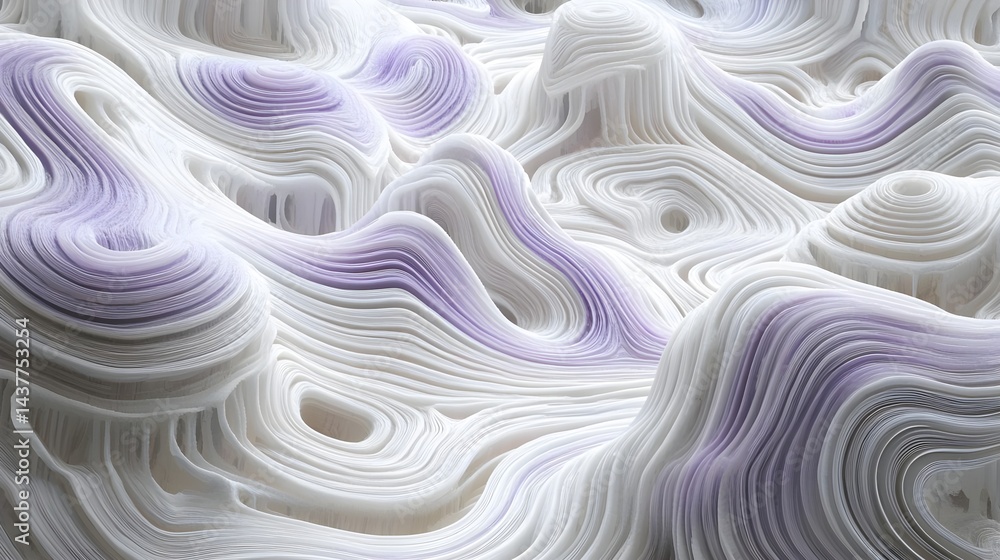 Obraz premium Serene Interplay of Pale Lavender and Soft Peach in Abstract Design