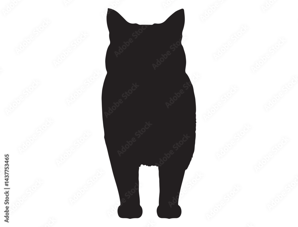 Obraz premium CAT SILHOUETTE WHITE BACKGROUND