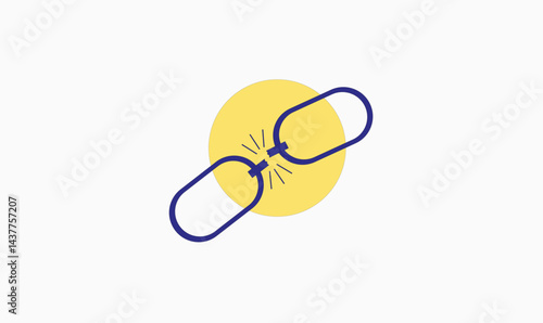 Broken link icon design vector