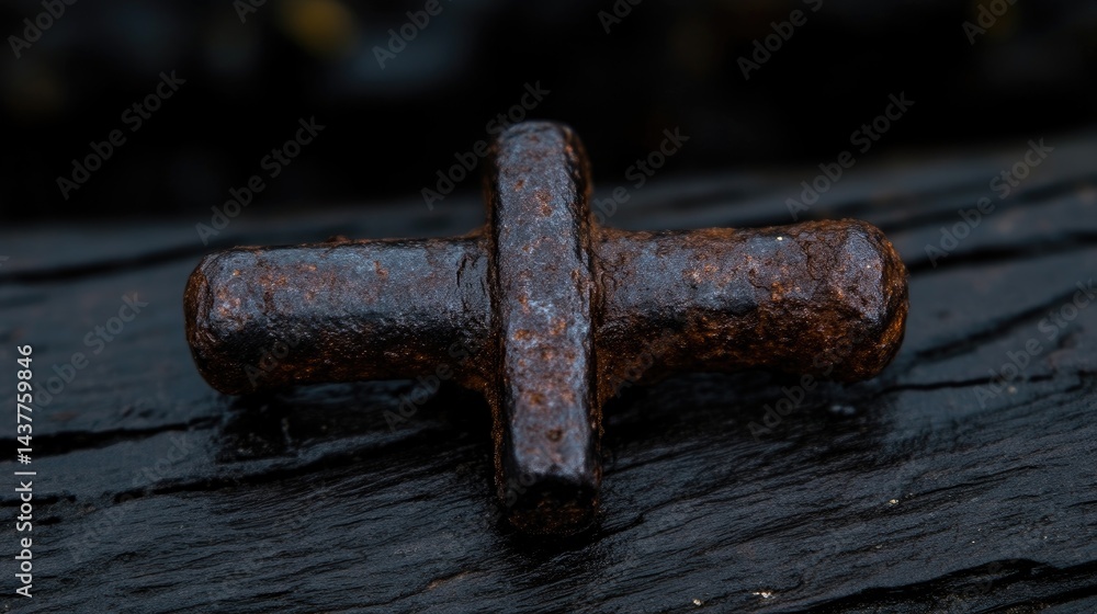 Rustic Cross on Dark Wood Rustic Cross on Dark Wood