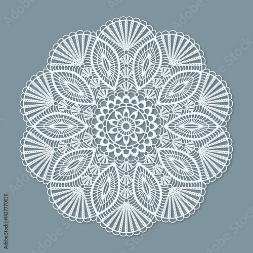 Cuadro en lienzo Round openwork lace doily