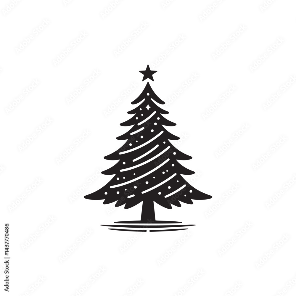 Obraz premium christmas tree vector illustration
