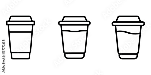 paper-cup outline or line icon design bundle.