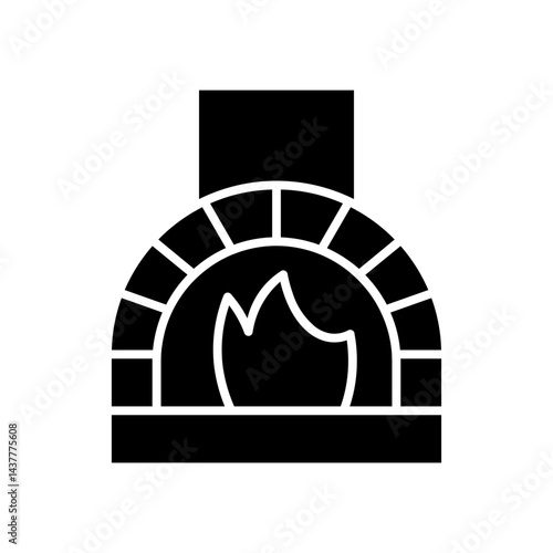 pizza oven glyph icon