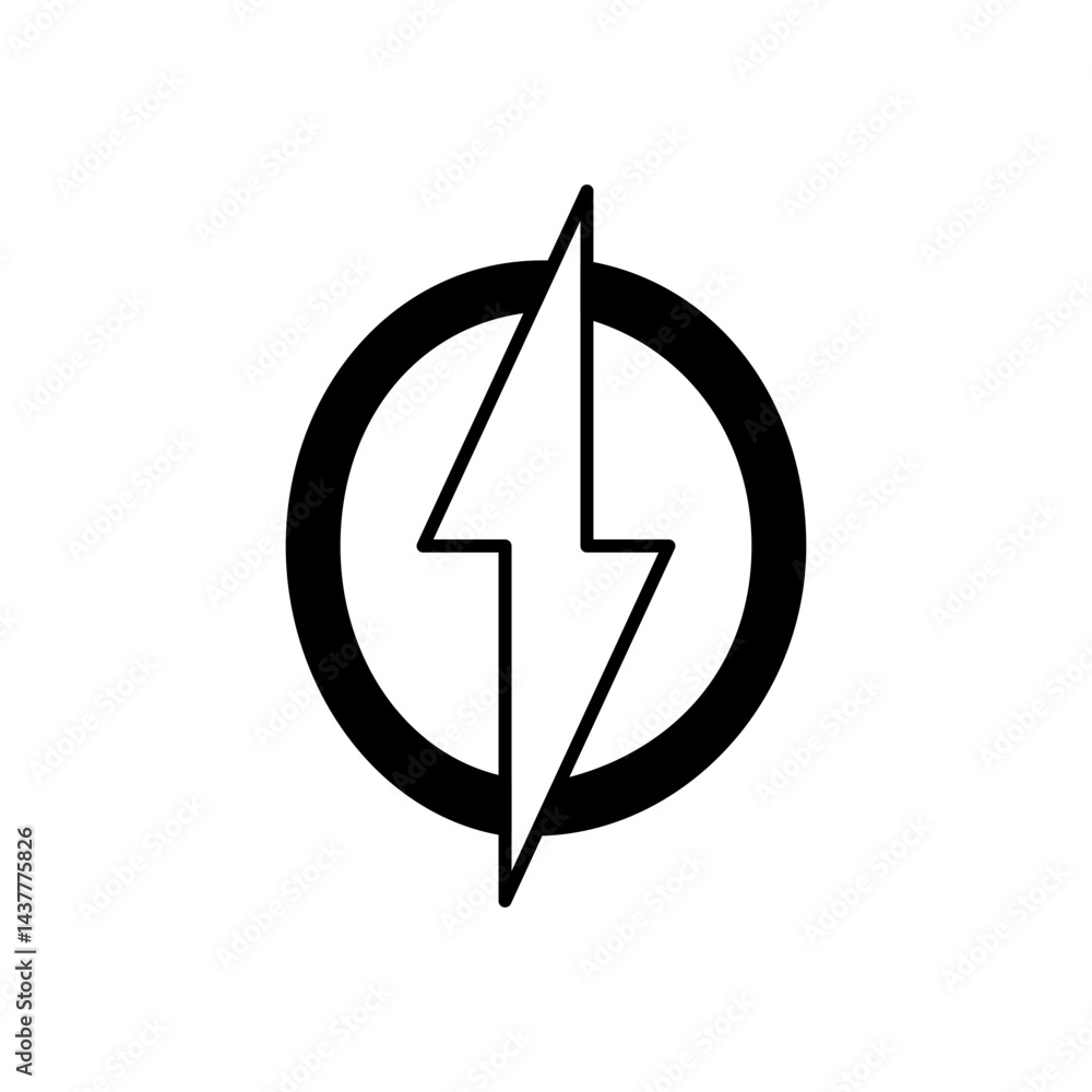 Lightning bolt icon, simple flat style, illustration, logo sign symbol pictogram template, for ui or ux isolated on white for mobile app, editable Lightning bolt icon, simple flat style, illustration, logo sign symbol pictogram template, for ui or ux isolated on white for mobile app, editable