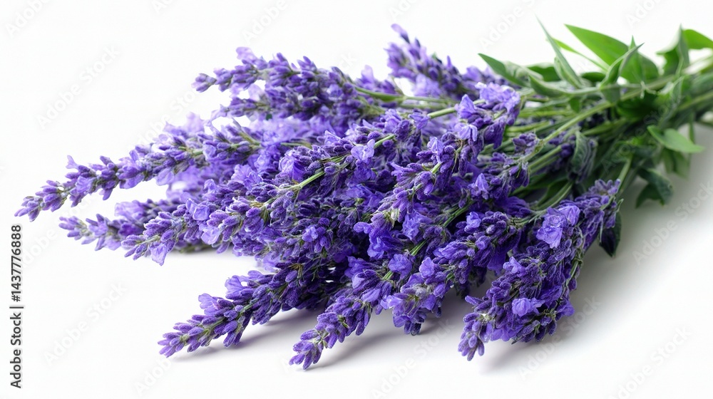 Diagonal Arrangement of Blooming Lavender Sprigs in a Bouquet Diagonal Arrangement of Blooming Lavender Sprigs in a Bouquet