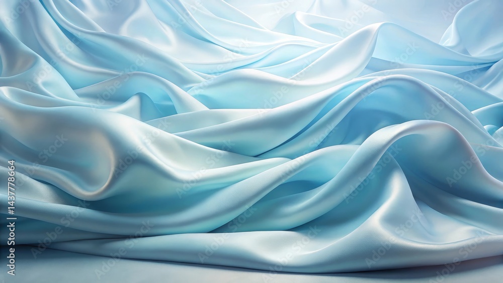 Serene Light Blue Silk Fabric Draped in Gentle Waves, a Luxurious Textured Background for Design Projects Serene Light Blue Silk Fabric Draped in Gentle Waves, a Luxurious Textured Background for Design Projects