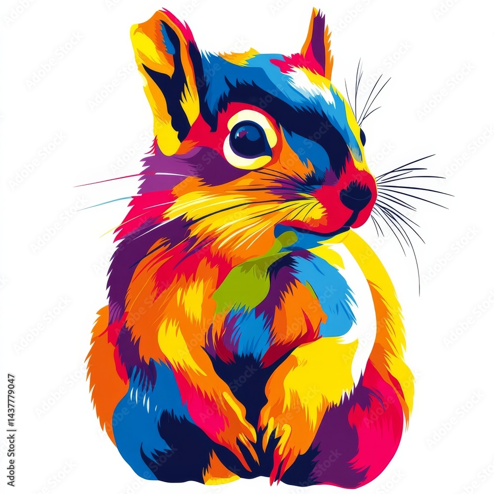 Obraz premium Squirrel Portrait Illustration Watercolour Painting