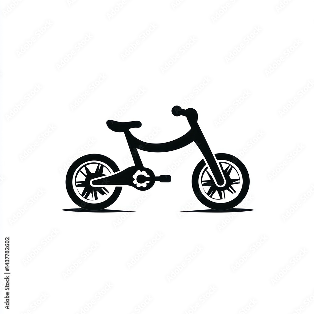 Child's balance bike, white background, simple design, kids' toy Child's balance bike, white background, simple design, kids' toy
