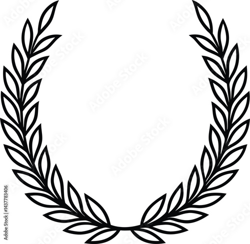 Simple laurel wreath vector for celebration victory and honor designs.