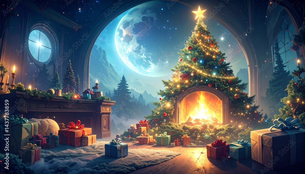 Obraz premium christmas lights background