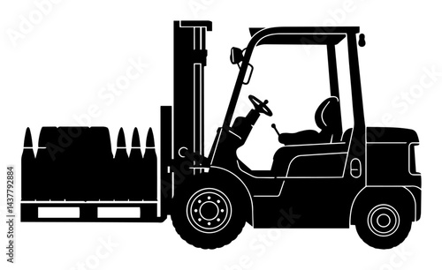 forklift carrying missiles silhouette