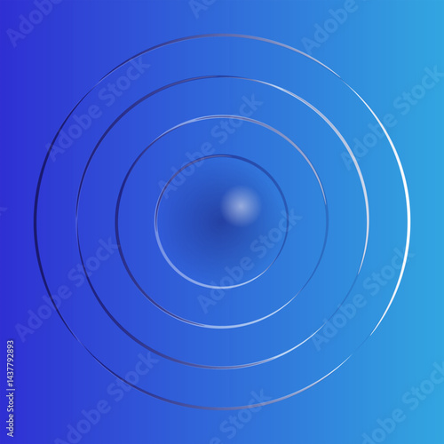 Ligth blue abstract background with circles and lights and shadows, kind of digital waves spreading in the space