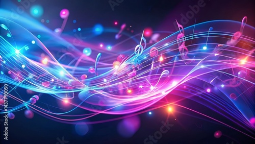Abstract Musical Waveforms A Symphony of Light and Sound in Vibrant Hues