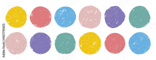 pastel watercolor circle textured set. Smear watercolour splash stain paints round collection. hand drawn boho color shape set.
