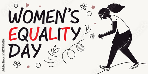 Women's Equality Day Illustration Modern Flat Design for Social Media Campaign - EPS 10 Scalable