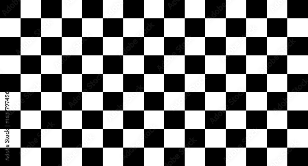 Fototapeta premium Chess Board or Finish Line sports vector graphics with black and white blocks
