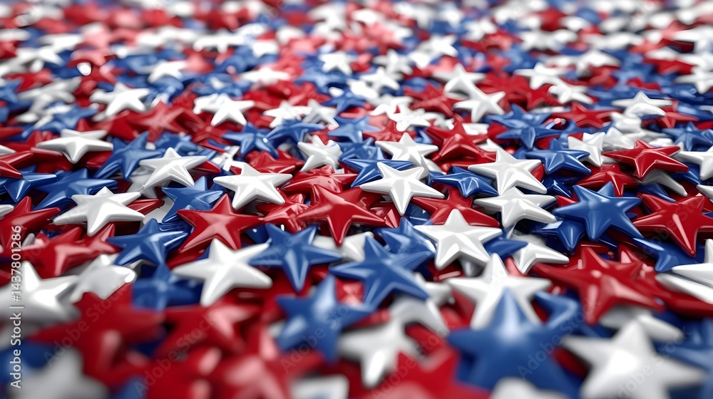 Obraz premium Vibrant Festive Red and White Stars Design for Celebratory Occasions