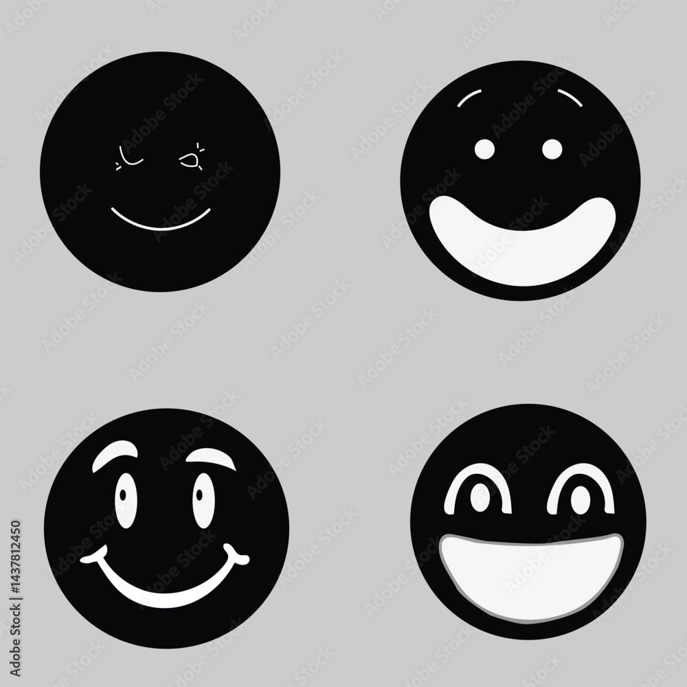 Emoticon set of vector smileys Emoticon set of vector smileys