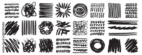 Doodle grunge ink brush stroke handwriting set. Hand drawn scribble vector squiggle swirl set. messy black crayon line. decorative signature, bold pencil sketch texture