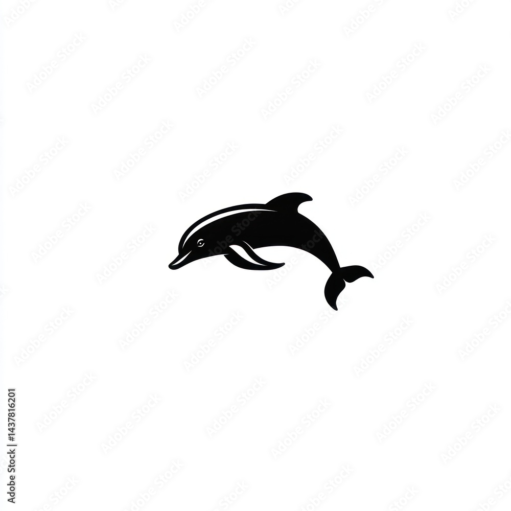 Naklejka premium Dolphin leaping, ocean background, marine wildlife, nature