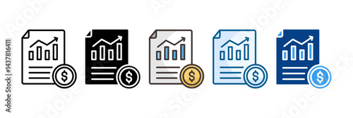 Investment Portfolio Icon Set Multiple Style Collection