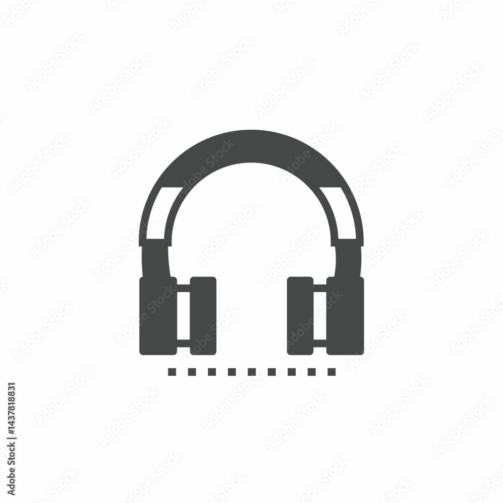 Vector icon template. Black and white headphone icon design. Stock vector template. Vector icon template. Black and white headphone icon design. Stock vector template.