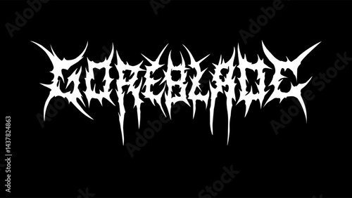 Goreblade, Vector typography symmetrical and intense dark metal font style for t-shirt print apparel, sticker, poster, logo and more