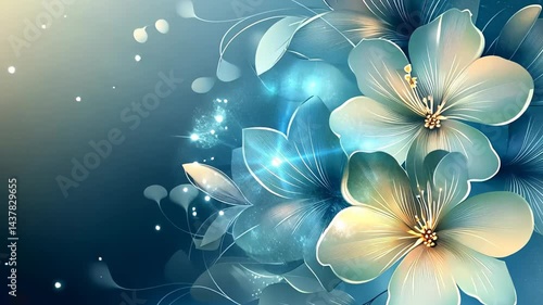 Delicate blossoms dance in gentle light, captivating blue hues at twilight Generative AI