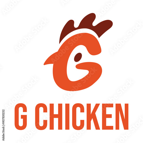 g letter chicken farm flat minimalist logo design