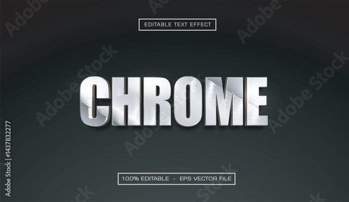 Chrome text effect with silver style