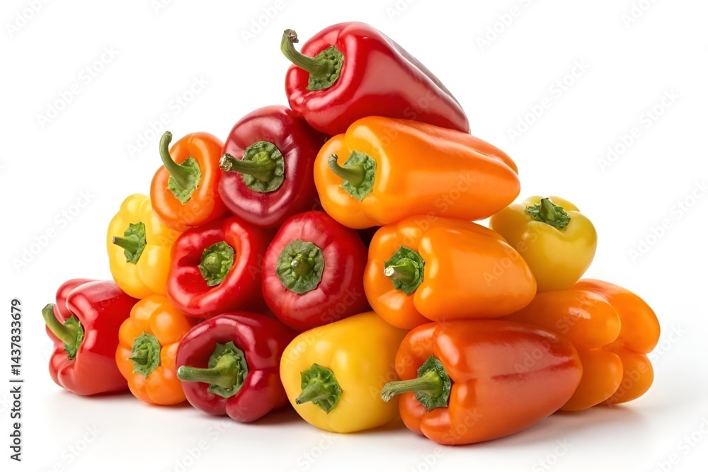 Vibrant Mini Peppers in Macro Photography - Colorful Red, Orange & Yellow Arrangements Vibrant Mini Peppers in Macro Photography - Colorful Red, Orange & Yellow Arrangements