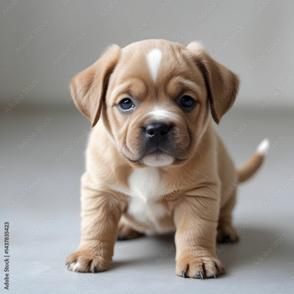 Obraz premium Cute drogue de Bordeaux dog puppy breed isolated