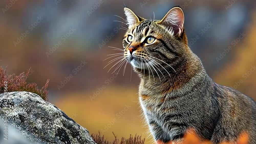 Wildcat on a rock. Wildcat on a rock.