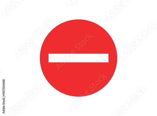 Red - Mistake Symbol on Green Background