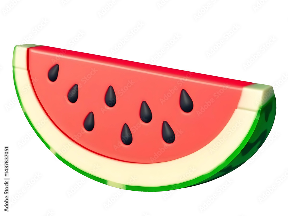 3d watermelon slice, cutout, transparent 3d watermelon slice, cutout, transparent