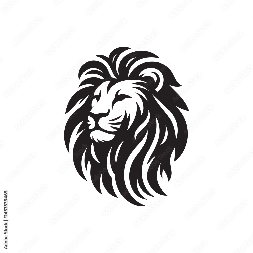 Naklejka premium lion head tattoo