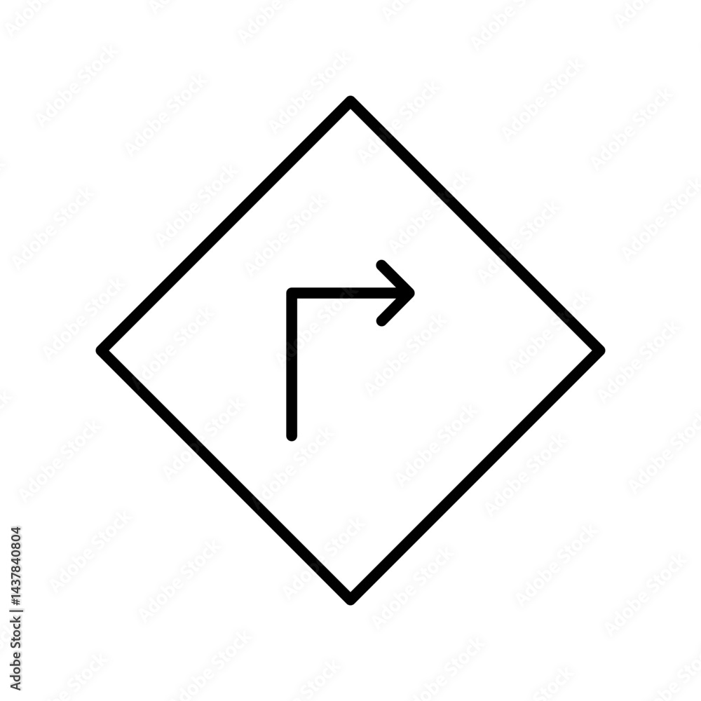 turn right line icon turn right line icon