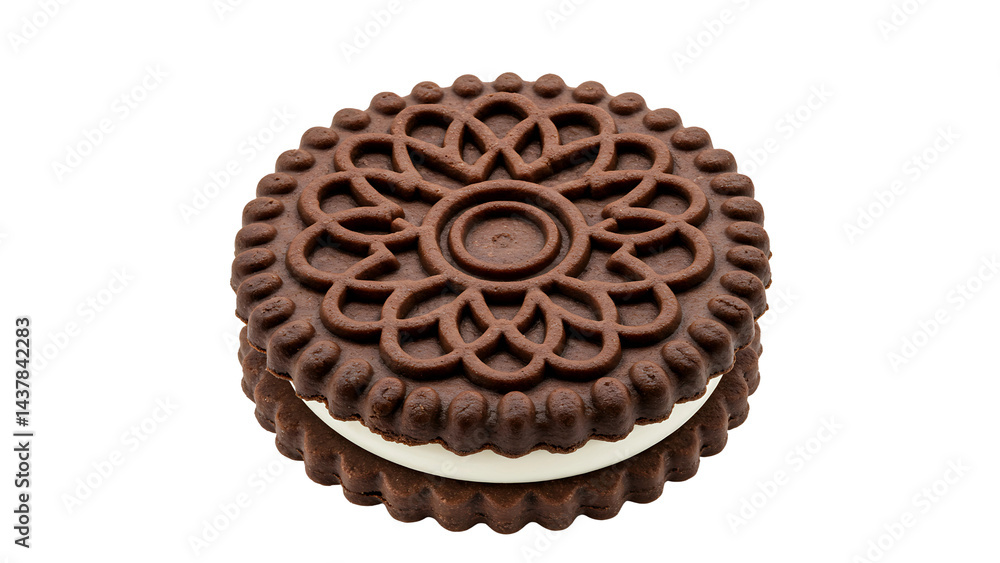 Oreo Cookies with Cream Filling Isolated on Transparent Background Oreo Cookies with Cream Filling Isolated on Transparent Background