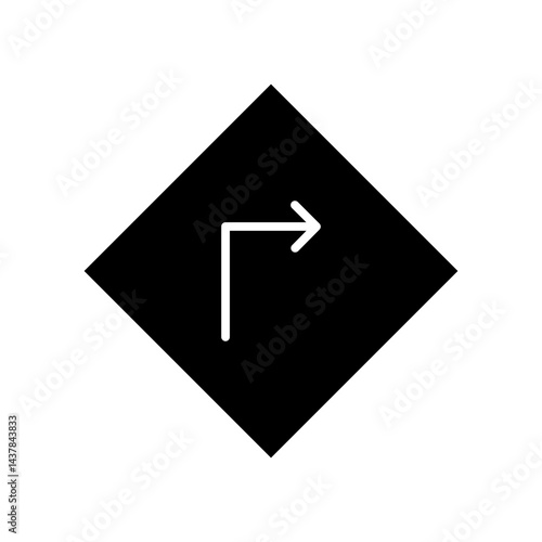 Free Download turn right glyph icon - GFXLoad
